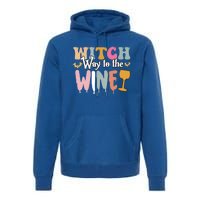 Witch Way To The Wine Funny Halloween Party Design Gift Premium Hoodie