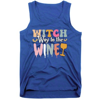 Witch Way To The Wine Funny Halloween Party Design Gift Tank Top