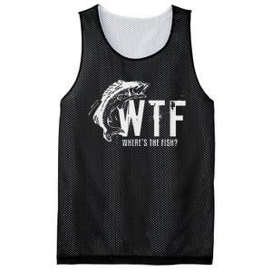 Wtf Wheres The Fish Funny Fishing Mesh Reversible Basketball Jersey Tank