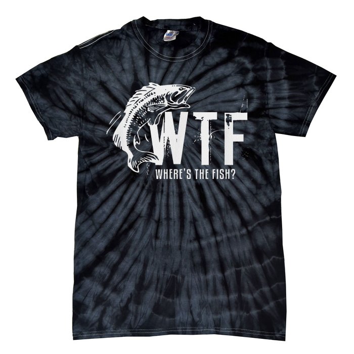 Wtf Wheres The Fish Funny Fishing Tie-Dye T-Shirt