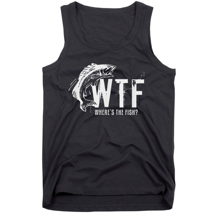 Wtf Wheres The Fish Funny Fishing Tank Top