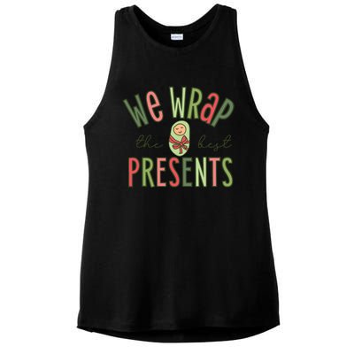 We Wrap The Best Presents L D Nicu Mother Baby Nurse Xmas Ladies PosiCharge Tri-Blend Wicking Tank