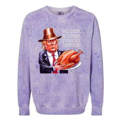 Winner Winner Turkey Dinner Thanksgiving Humor Premium Colorblast Crewneck Sweatshirt