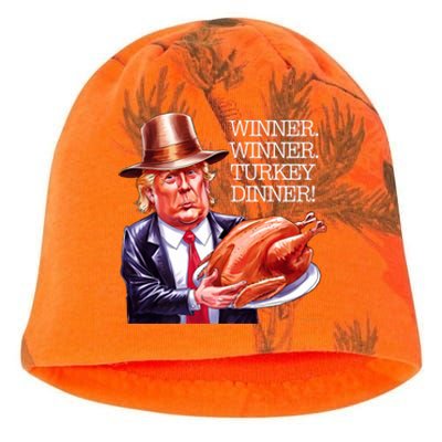 Winner Winner Turkey Dinner Thanksgiving Humor Premium Kati - Camo Knit Beanie