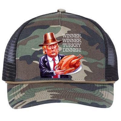 Winner Winner Turkey Dinner Thanksgiving Humor Premium Retro Rope Trucker Hat Cap