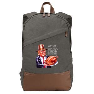 Winner Winner Turkey Dinner Thanksgiving Humor Premium Cotton Canvas Backpack