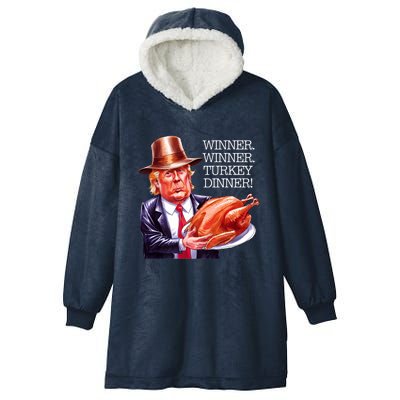 Winner Winner Turkey Dinner Thanksgiving Humor Premium Hooded Wearable Blanket