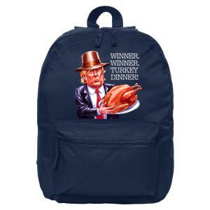 Winner Winner Turkey Dinner Thanksgiving Humor Premium 16 in Basic Backpack