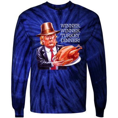 Winner Winner Turkey Dinner Thanksgiving Humor Premium Tie-Dye Long Sleeve Shirt