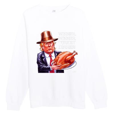 Winner Winner Turkey Dinner Thanksgiving Humor Premium Premium Crewneck Sweatshirt