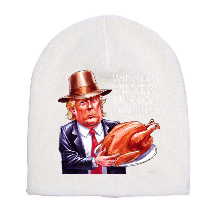 Winner Winner Turkey Dinner Thanksgiving Humor Premium Short Acrylic Beanie