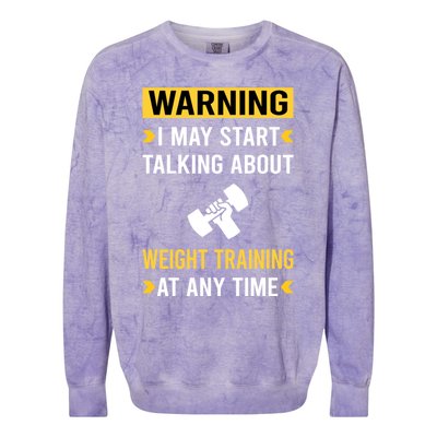 Warning Weight Training Colorblast Crewneck Sweatshirt