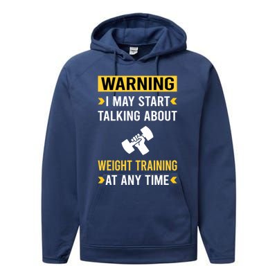 Warning Weight Training Performance Fleece Hoodie