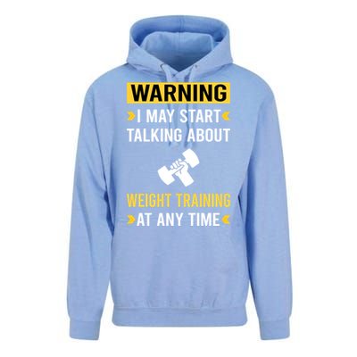 Warning Weight Training Unisex Surf Hoodie