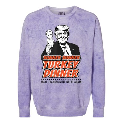 Winner Winner Turkey Dinner Make Thanksgiving Great Again Colorblast Crewneck Sweatshirt