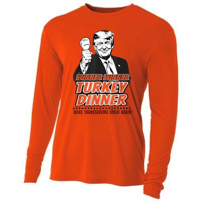 Winner Winner Turkey Dinner Make Thanksgiving Great Again Cooling Performance Long Sleeve Crew