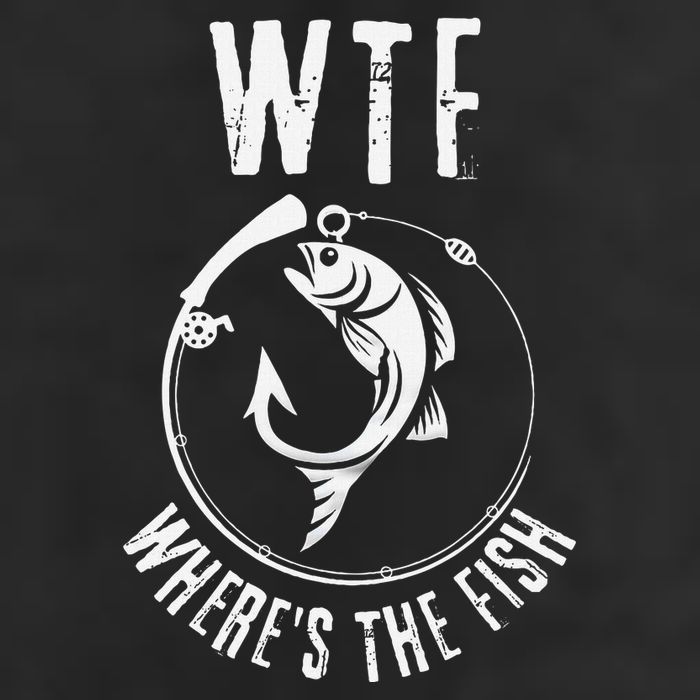 Wtf WhereS The Fish Funny Fishing Design 7 Panel Mesh Trucker Snapback Hat