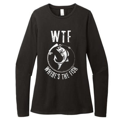 Wtf WhereS The Fish Funny Fishing Design Womens CVC Long Sleeve Shirt