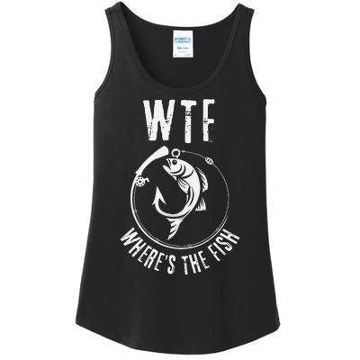 Wtf WhereS The Fish Funny Fishing Design Ladies Essential Tank