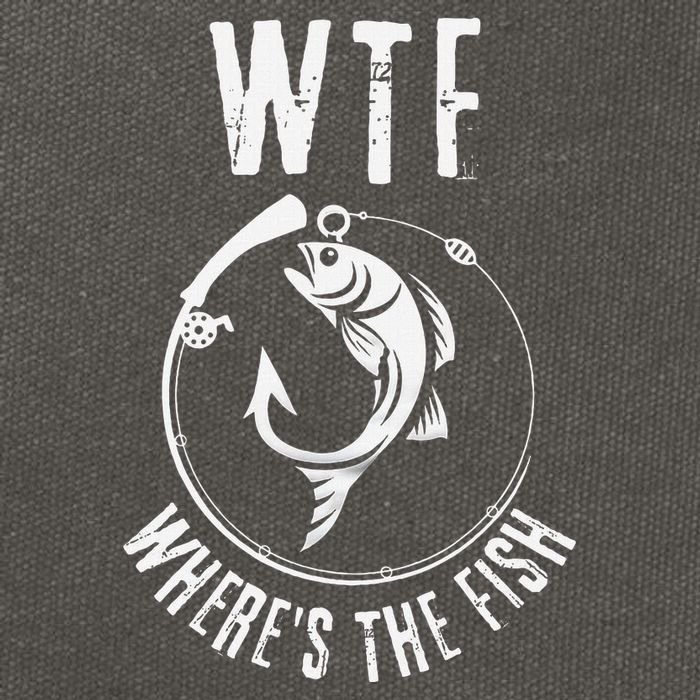 Wtf WhereS The Fish Funny Fishing Design Cotton Canvas Backpack