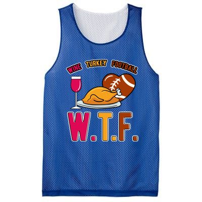 Wtf Wine Turkey Family Football I Funny Thanksgiving Gift Mesh Reversible Basketball Jersey Tank