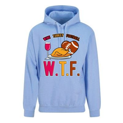 Wtf Wine Turkey Family Football I Funny Thanksgiving Gift Unisex Surf Hoodie