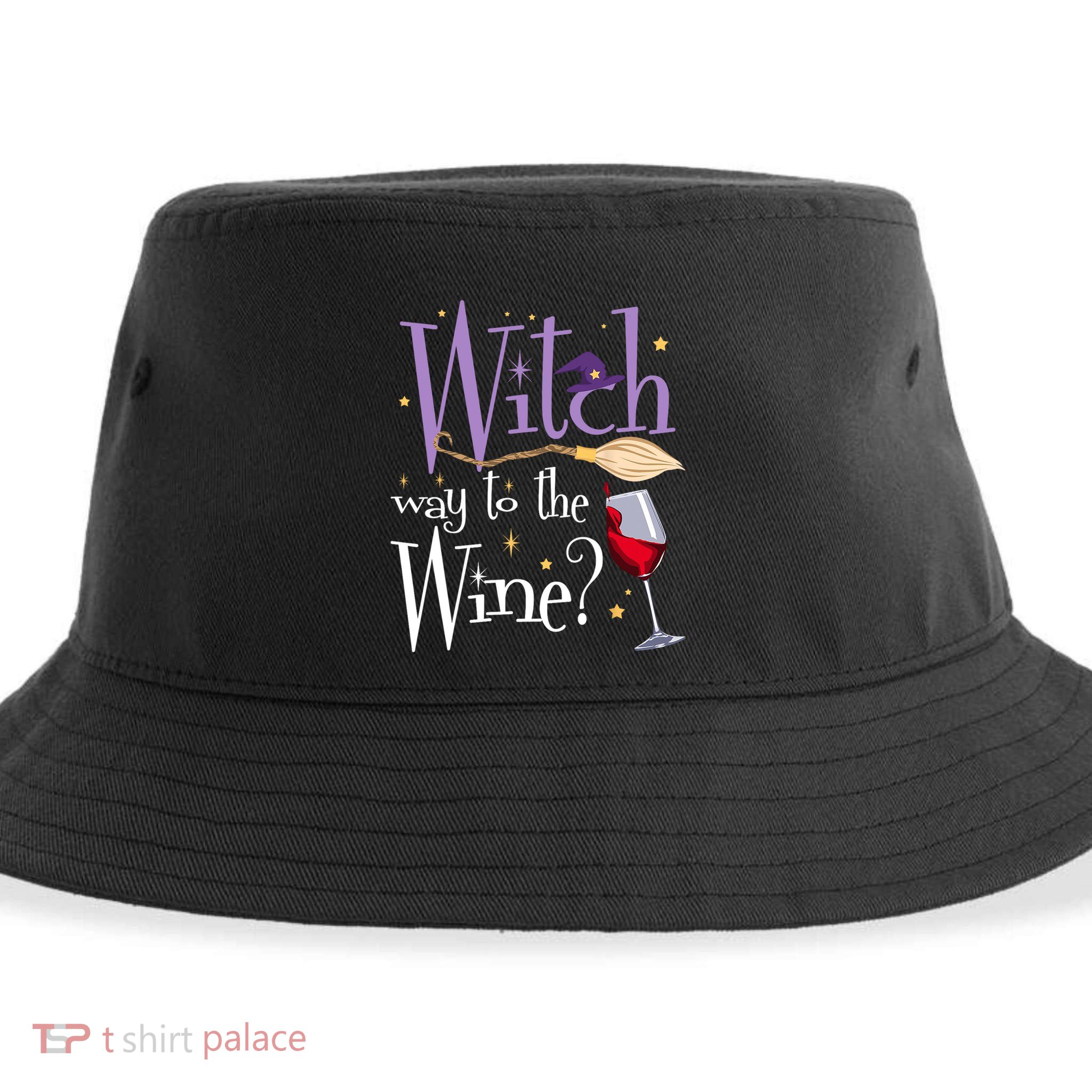Witch Way To The Wine Halloween Ing For Wiccan Witches Gift Sustainable Bucket Hat