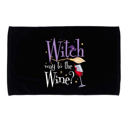 Witch Way To The Wine Halloween Ing For Wiccan Witches Gift Microfiber Hand Towel