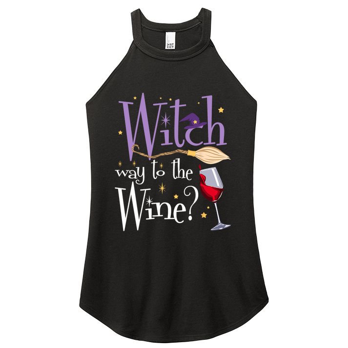 Witch Way To The Wine Halloween Ing For Wiccan Witches Gift Women's Perfect Tri Rocker Tank