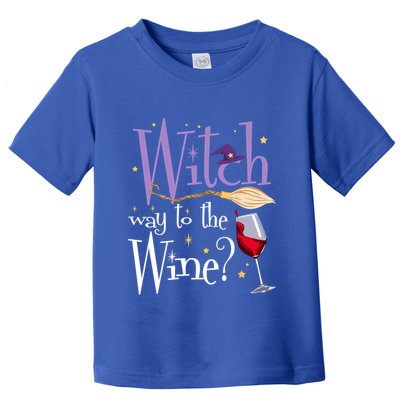 Witch Way To The Wine Halloween Ing For Wiccan Witches Gift Toddler T-Shirt