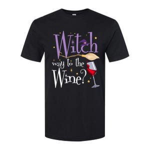 Witch Way To The Wine Halloween Ing For Wiccan Witches Gift Softstyle CVC T-Shirt