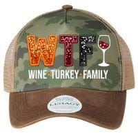 Wtf Wine Turkey Family Funny Thanksgiving Legacy Tie Dye Trucker Hat