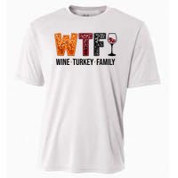 Wtf Wine Turkey Family Funny Thanksgiving Cooling Performance Crew T-Shirt