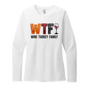 Wtf Wine Turkey Family Funny Thanksgiving Womens CVC Long Sleeve Shirt