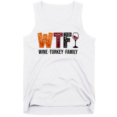 Wtf Wine Turkey Family Funny Thanksgiving Tank Top