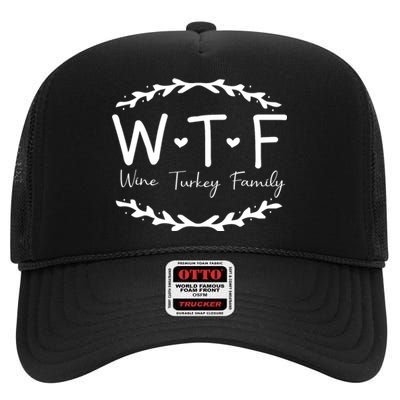 Wtf Wine Turkey Family High Crown Mesh Back Trucker Hat