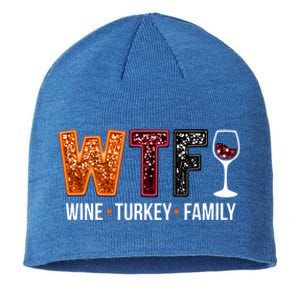 Wtf Wine Turkey Family Great Gift Sustainable Beanie