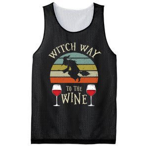 Witch Way To The Wine Funny Witch Costume Mesh Reversible Basketball Jersey Tank