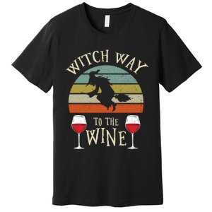 Witch Way To The Wine Funny Witch Costume Premium T-Shirt