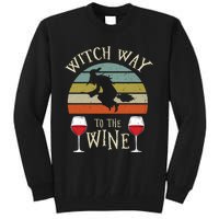 Witch Way To The Wine Funny Witch Costume Tall Sweatshirt