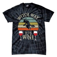 Witch Way To The Wine Funny Witch Costume Tie-Dye T-Shirt