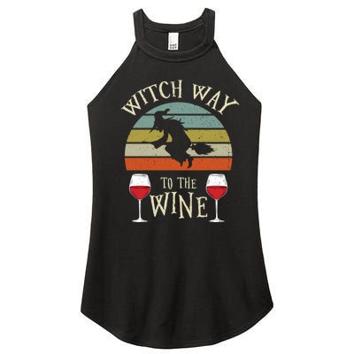 Witch Way To The Wine Funny Witch Costume Women’s Perfect Tri Rocker Tank