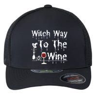 Witch Way To The Wine Halloween Drinking Flexfit Unipanel Trucker Cap