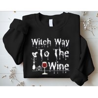 Witch Way To The Wine Halloween Drinking Sweatshirt