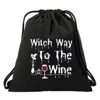 Witch Way To The Wine Halloween Drinking Drawstring Bag