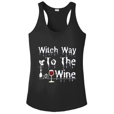 Witch Way To The Wine Halloween Drinking Ladies PosiCharge Competitor Racerback Tank