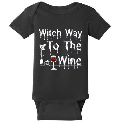 Witch Way To The Wine Halloween Drinking Baby Bodysuit
