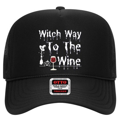 Witch Way To The Wine Halloween Drinking Trucker Hat