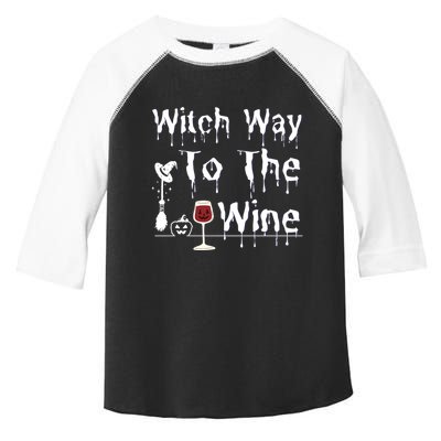Witch Way To The Wine Halloween Drinking Toddler Fine Jersey T-Shirt