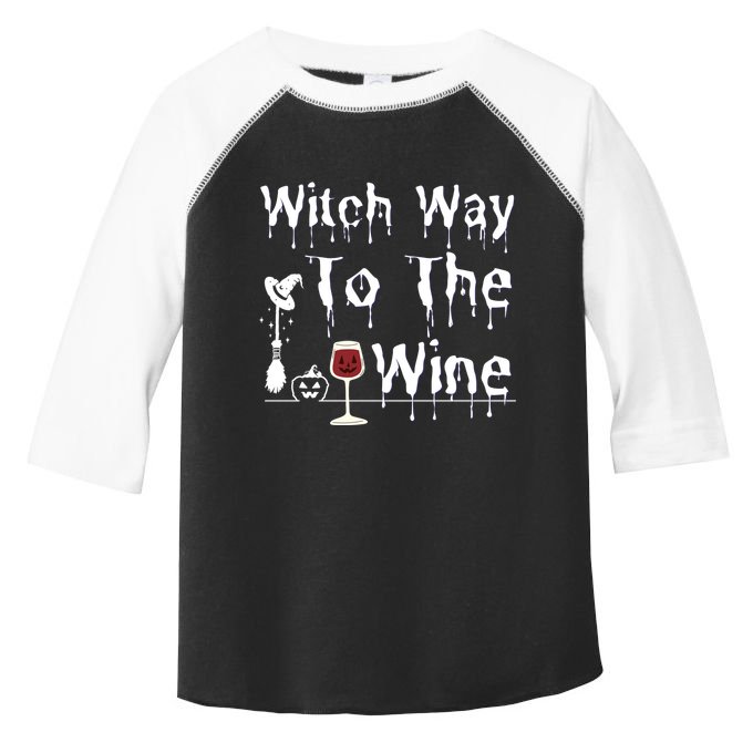 Witch Way To The Wine Halloween Drinking Toddler Fine Jersey T-Shirt